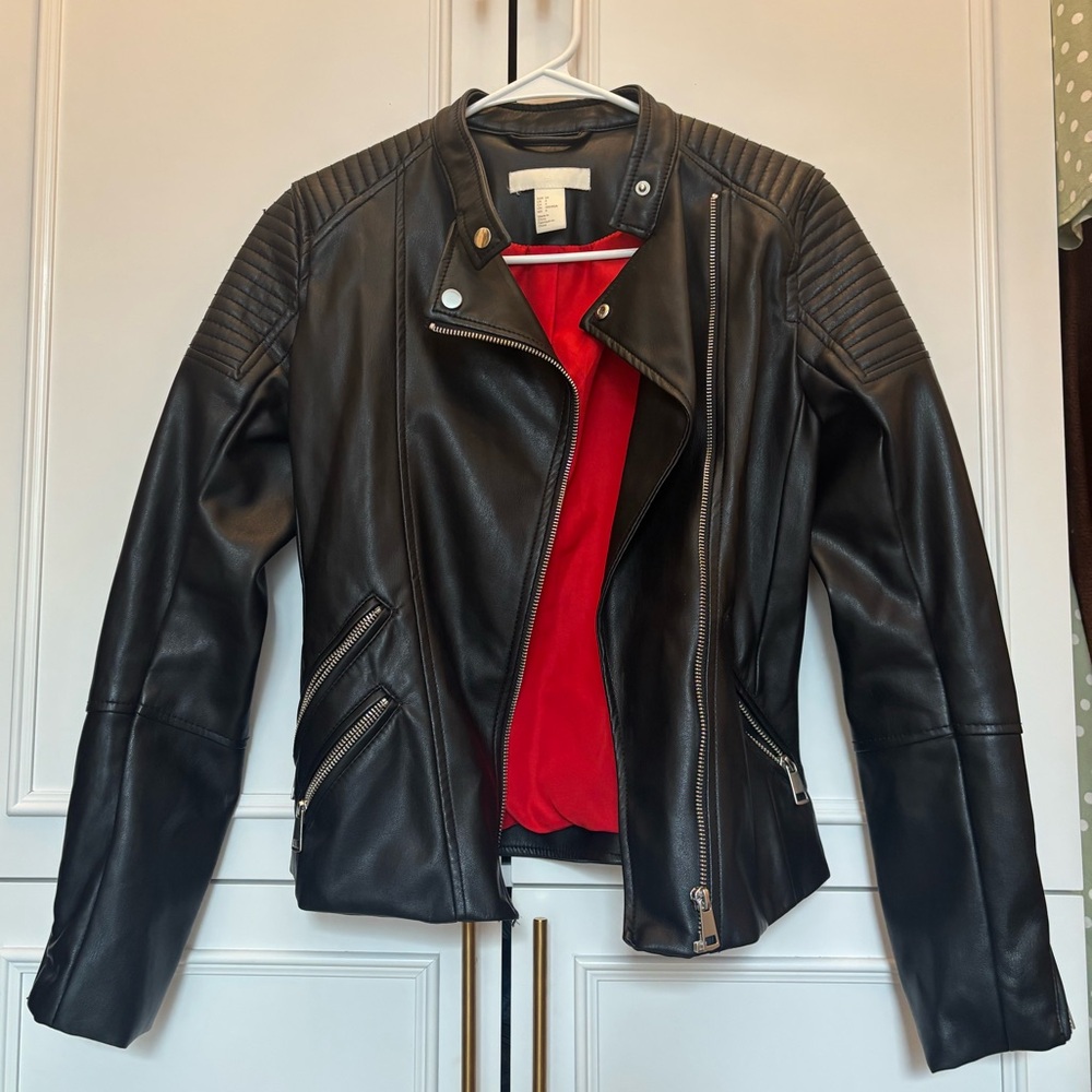 H&M Black Leather Biker Jacket